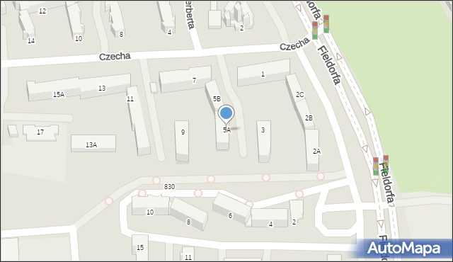 Częstochowa, Czecha Bronisława, 5A, mapa Częstochowy