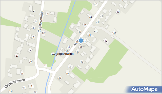 Częstoszowice, Częstoszowice, 36, mapa Częstoszowice