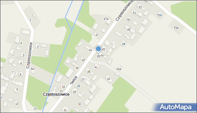 Częstoszowice, Częstoszowice, 43, mapa Częstoszowice