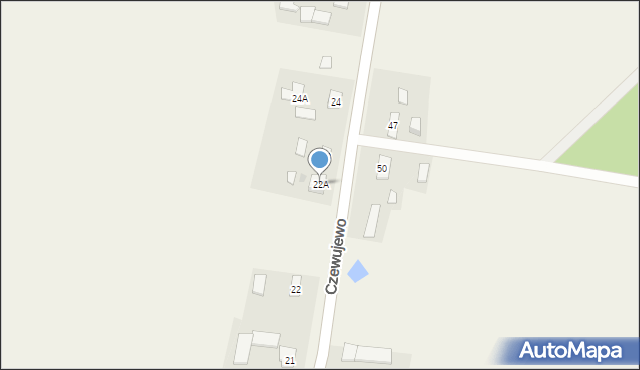 Czewujewo, Czewujewo, 22A, mapa Czewujewo