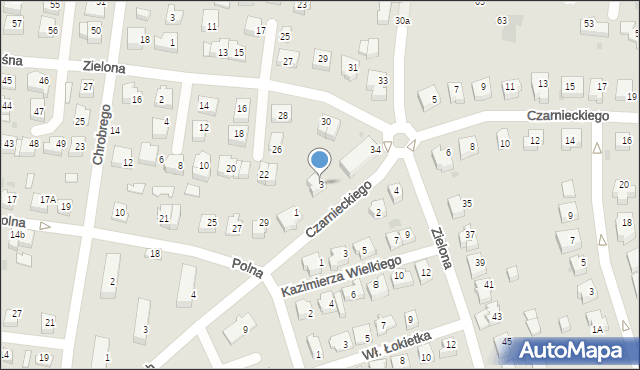 Człuchów, Czarnieckiego Stefana, hetm., 3, mapa Człuchów