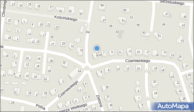 Człuchów, Czarnieckiego Stefana, hetm., 5, mapa Człuchów