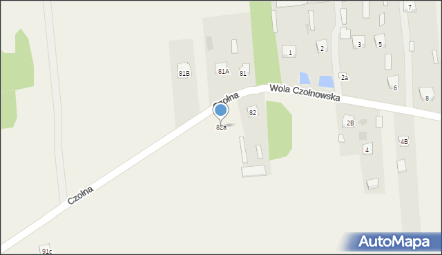 Czołna, Czołna, 82a, mapa Czołna