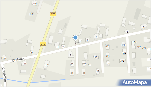 Czołowo, Czołowo, 8, mapa Czołowo