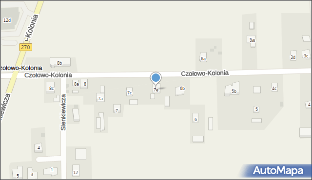 Czołowo-Kolonia, Czołowo-Kolonia, 7e, mapa Czołowo-Kolonia