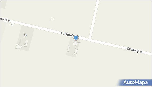 Czortowice, Czortowice, 1, mapa Czortowice