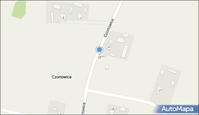 Czortowice, Czortowice, 13, mapa Czortowice