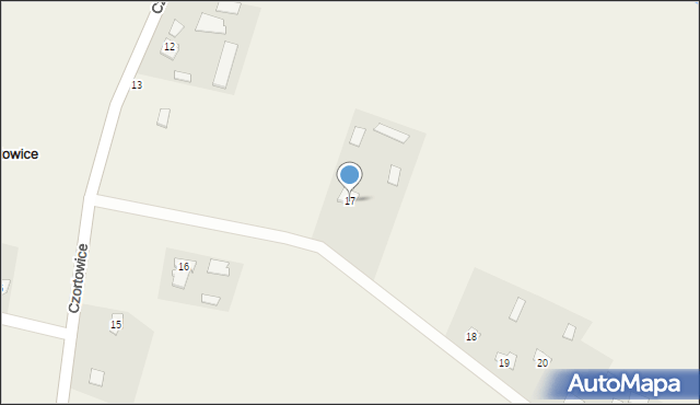 Czortowice, Czortowice, 17, mapa Czortowice
