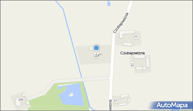 Czubajowizna, Czubajowizna, 22A, mapa Czubajowizna