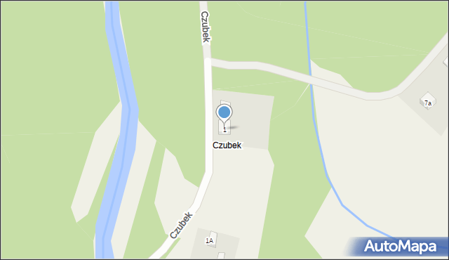 Czubek, Czubek, 1, mapa Czubek