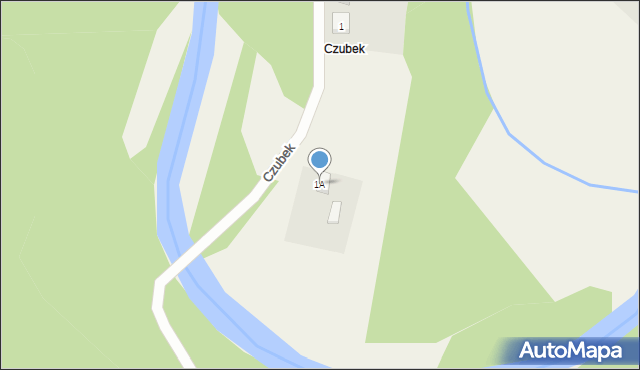 Czubek, Czubek, 1A, mapa Czubek