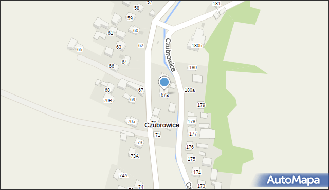 Czubrowice, Czubrowice, 67a, mapa Czubrowice