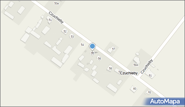 Czuchleby, Czuchleby, 55, mapa Czuchleby