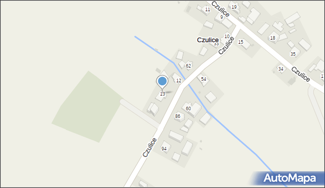 Czulice, Czulice, 13, mapa Czulice