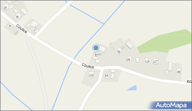 Czulice, Czulice, 32, mapa Czulice