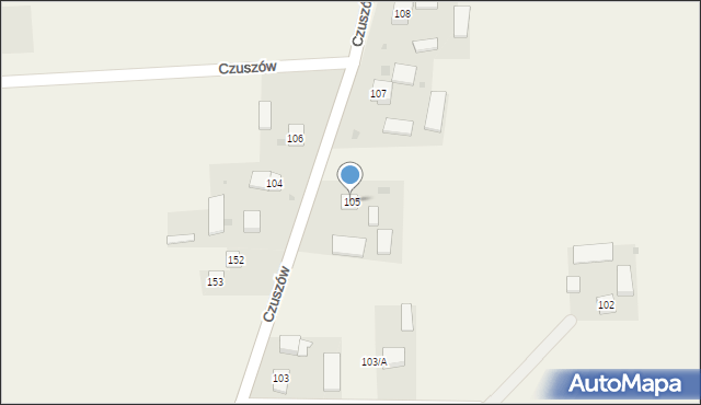 Czuszów, Czuszów, 105, mapa Czuszów