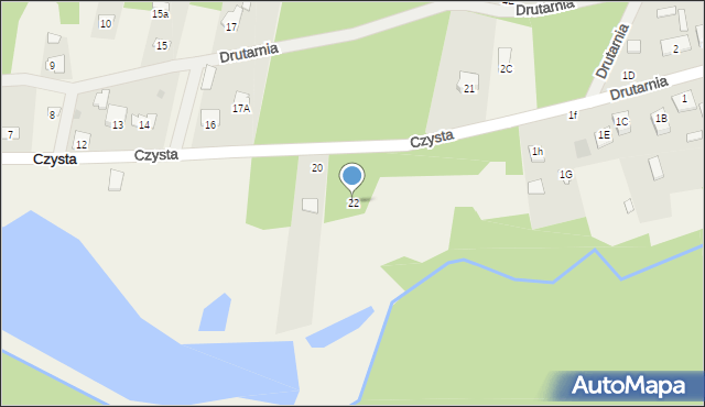 Czysta, Czysta, 22, mapa Czysta