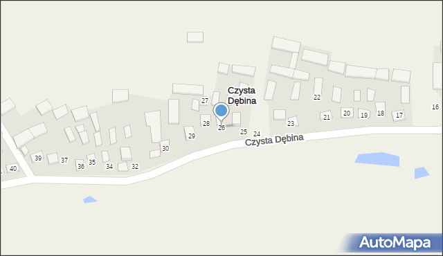 Czysta Dębina, Czysta Dębina, 26, mapa Czysta Dębina