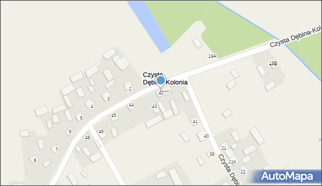 Czysta Dębina-Kolonia, Czysta Dębina-Kolonia, 42, mapa Czysta Dębina-Kolonia