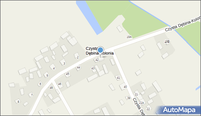 Czysta Dębina-Kolonia, Czysta Dębina-Kolonia, 42a, mapa Czysta Dębina-Kolonia