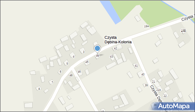 Czysta Dębina-Kolonia, Czysta Dębina-Kolonia, 44, mapa Czysta Dębina-Kolonia