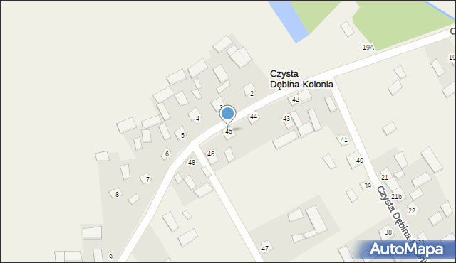 Czysta Dębina-Kolonia, Czysta Dębina-Kolonia, 45, mapa Czysta Dębina-Kolonia