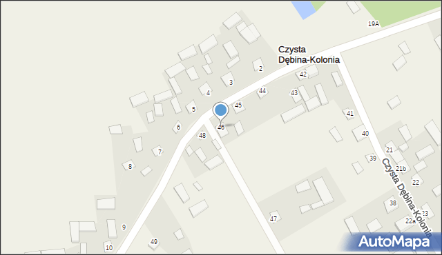 Czysta Dębina-Kolonia, Czysta Dębina-Kolonia, 46, mapa Czysta Dębina-Kolonia