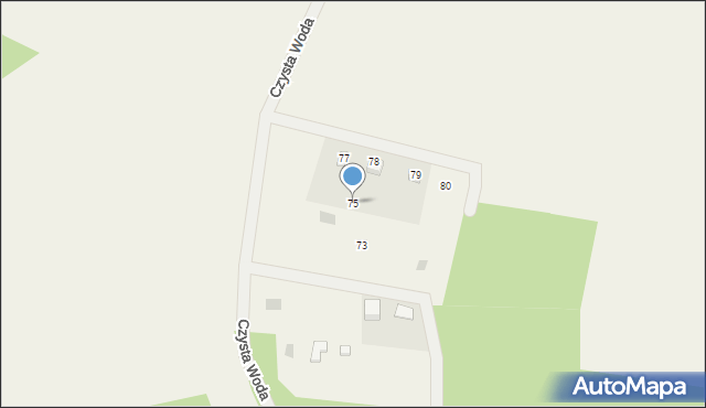 Czysta Woda, Czysta Woda, 75, mapa Czysta Woda