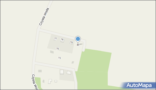Czysta Woda, Czysta Woda, 80, mapa Czysta Woda
