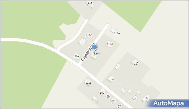 Czystochleb, Czystochleb, 116, mapa Czystochleb