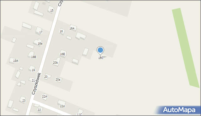 Czyszkówek, Czyszkówek, 16C, mapa Czyszkówek