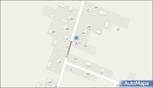 Czyszkówek, Czyszkówek, 20, mapa Czyszkówek