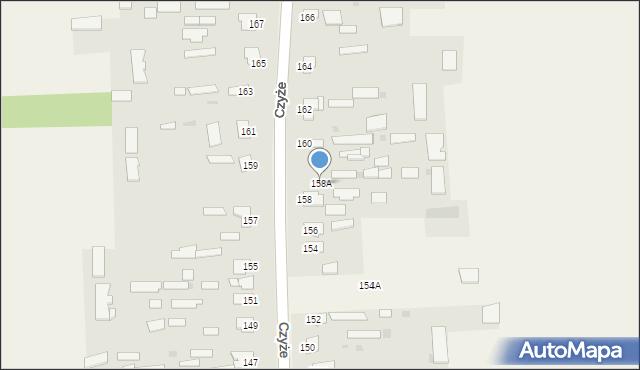 Czyże, Czyże, 158A, mapa Czyże