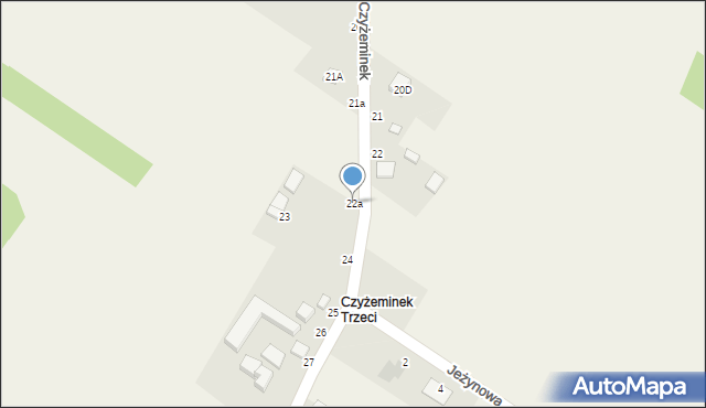 Czyżeminek, Czyżeminek, 22a, mapa Czyżeminek