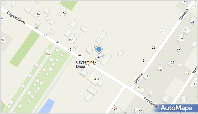 Czyżeminek, Czyżeminek, 42, mapa Czyżeminek