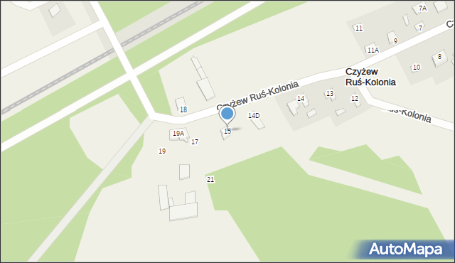 Czyżew Ruś-Kolonia, Czyżew Ruś-Kolonia, 15, mapa Czyżew Ruś-Kolonia