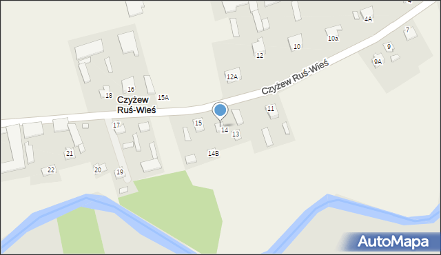 Czyżew Ruś-Wieś, Czyżew Ruś-Wieś, 14A, mapa Czyżew Ruś-Wieś