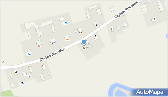 Czyżew Ruś-Wieś, Czyżew Ruś-Wieś, 9A, mapa Czyżew Ruś-Wieś