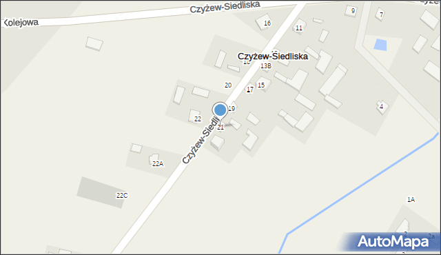 Czyżew-Siedliska, Czyżew-Siedliska, 21, mapa Czyżew-Siedliska