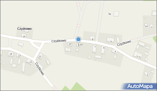 Czyżkowo, Czyżkowo, 9, mapa Czyżkowo