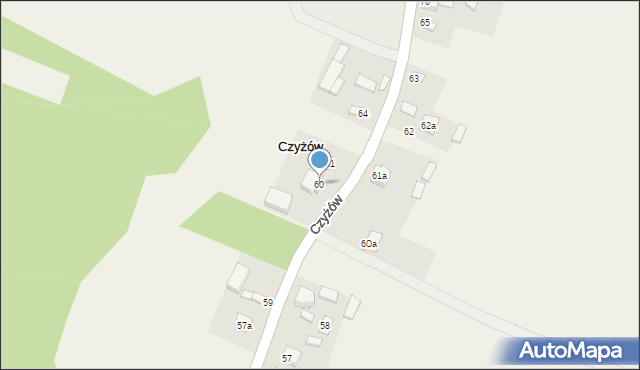 Czyżów, Czyżów, 61B, mapa Czyżów