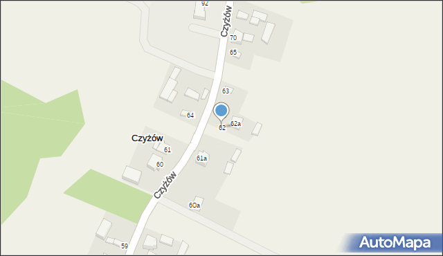Czyżów, Czyżów, 62, mapa Czyżów