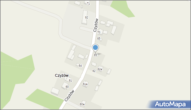Czyżów, Czyżów, 63, mapa Czyżów