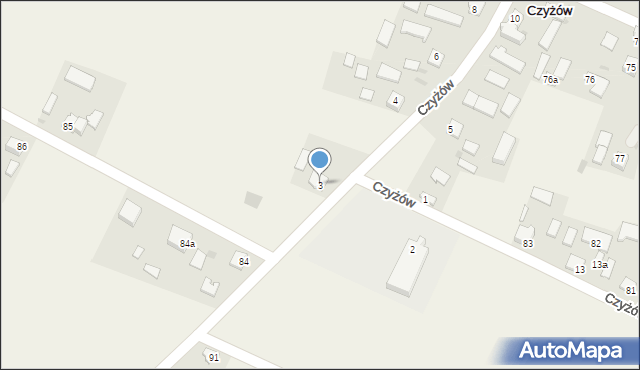 Czyżów, Czyżów, 3, mapa Czyżów