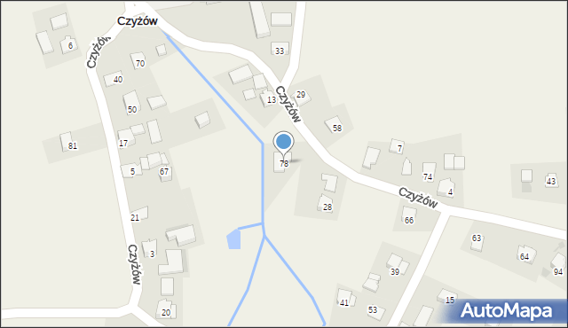 Czyżów, Czyżów, 78, mapa Czyżów