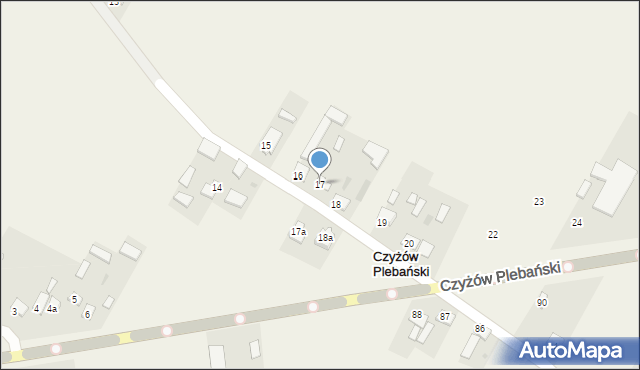 Czyżów Plebański, Czyżów Plebański, 17, mapa Czyżów Plebański