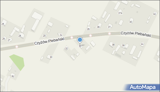 Czyżów Plebański, Czyżów Plebański, 33, mapa Czyżów Plebański