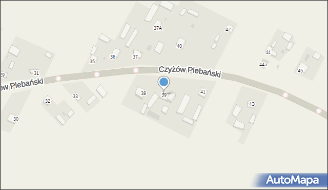 Czyżów Plebański, Czyżów Plebański, 39, mapa Czyżów Plebański