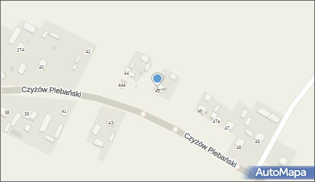 Czyżów Plebański, Czyżów Plebański, 45, mapa Czyżów Plebański