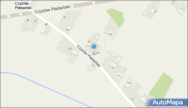 Czyżów Plebański, Czyżów Plebański, 80, mapa Czyżów Plebański